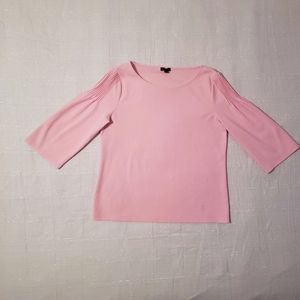 Talbot's Petite Blush Pleated 3/4 Sleeve Top S: LP